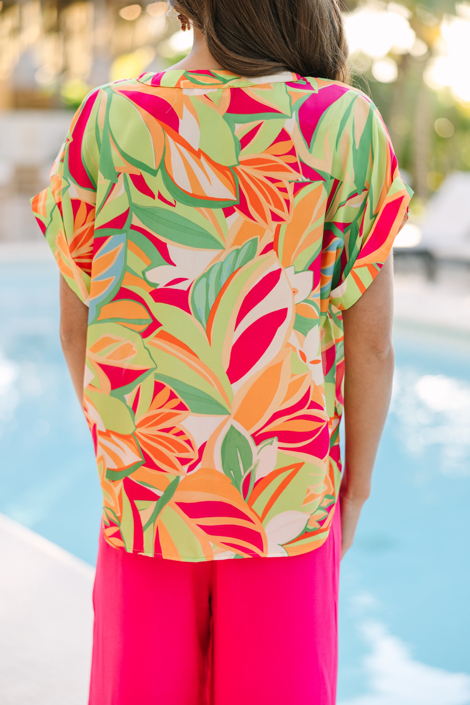 Stunning Bold Green Abstract Blouse - A Must-Have!
