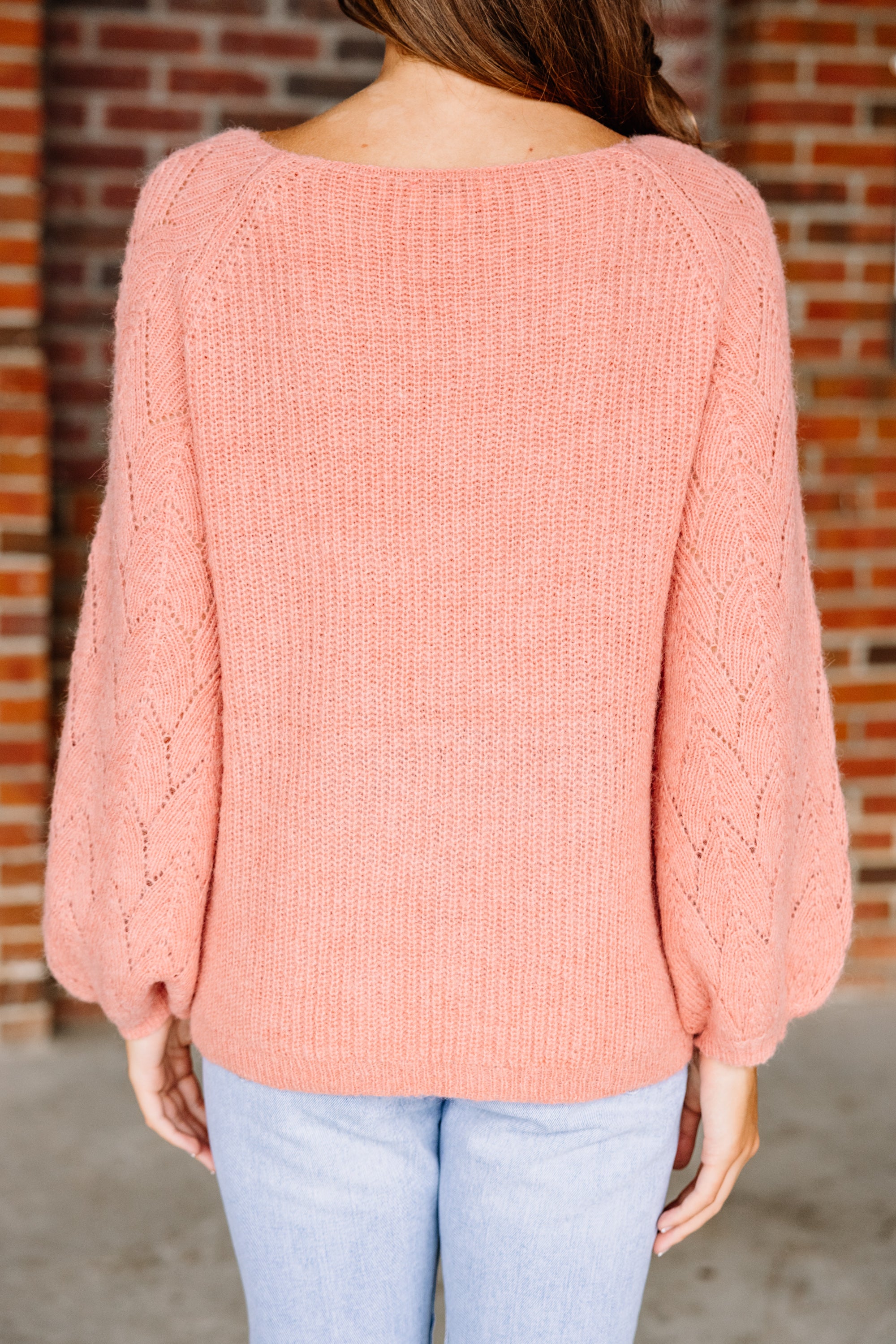 Apricot Pink Bubble Sleeve Sweater - Don't Miss Out!