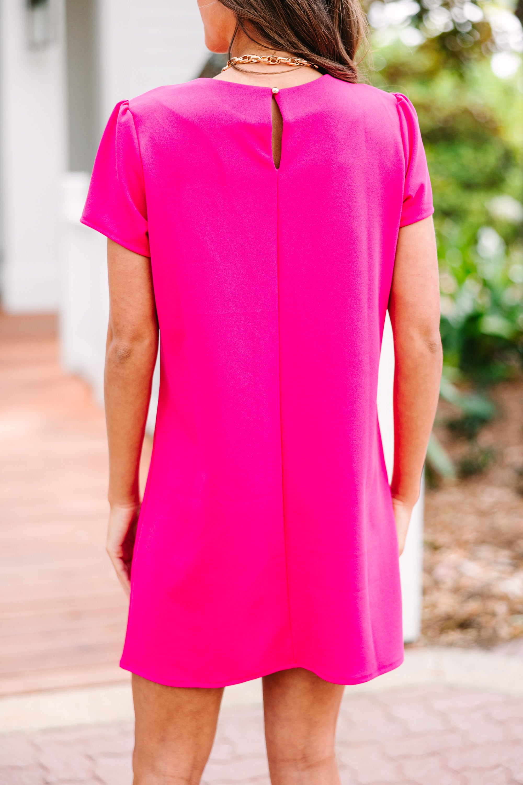 Heartfelt Fuchsia Pink Shift Dress: A Style Statement