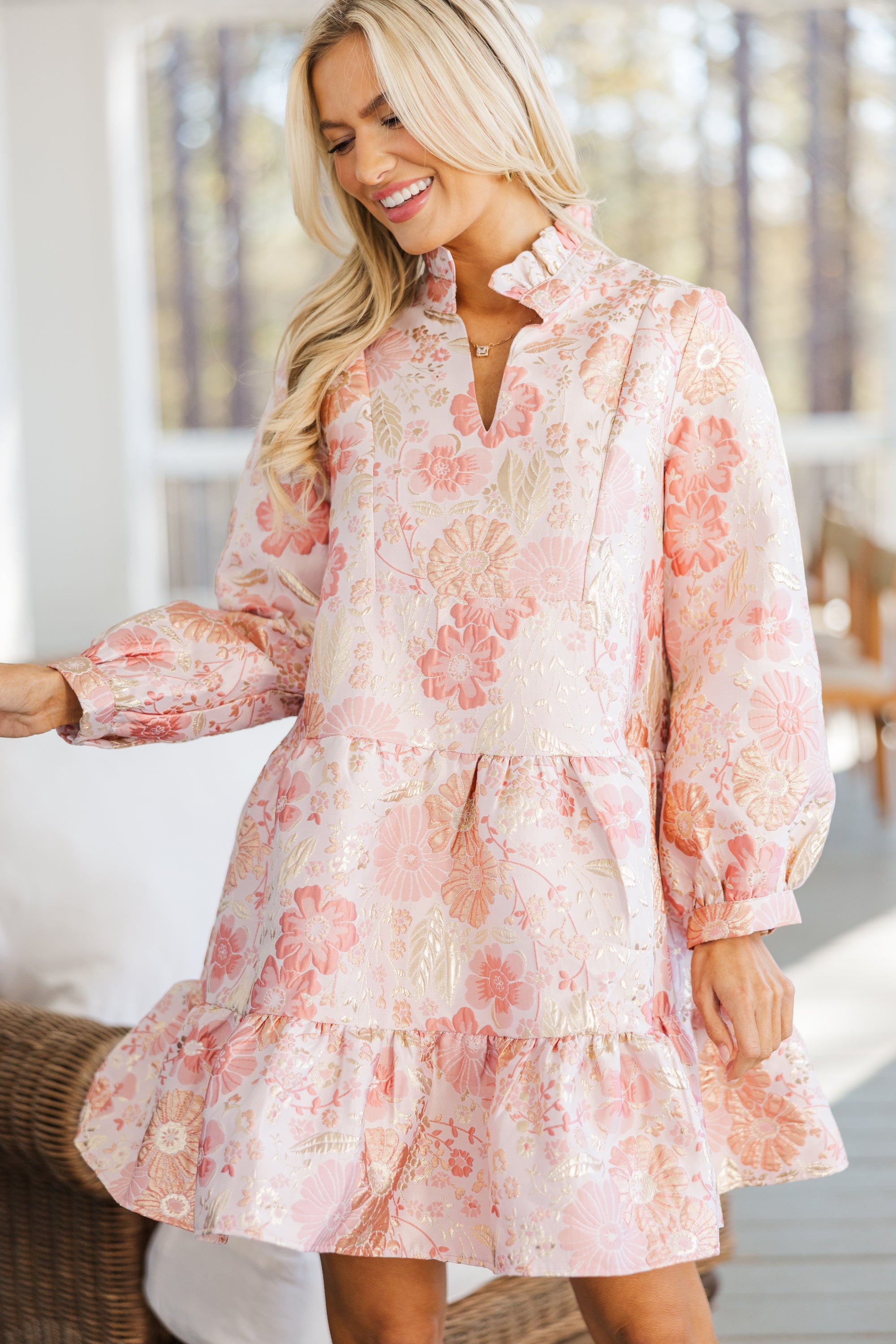 Enchanting Always On My Mind Pink Floral Dress