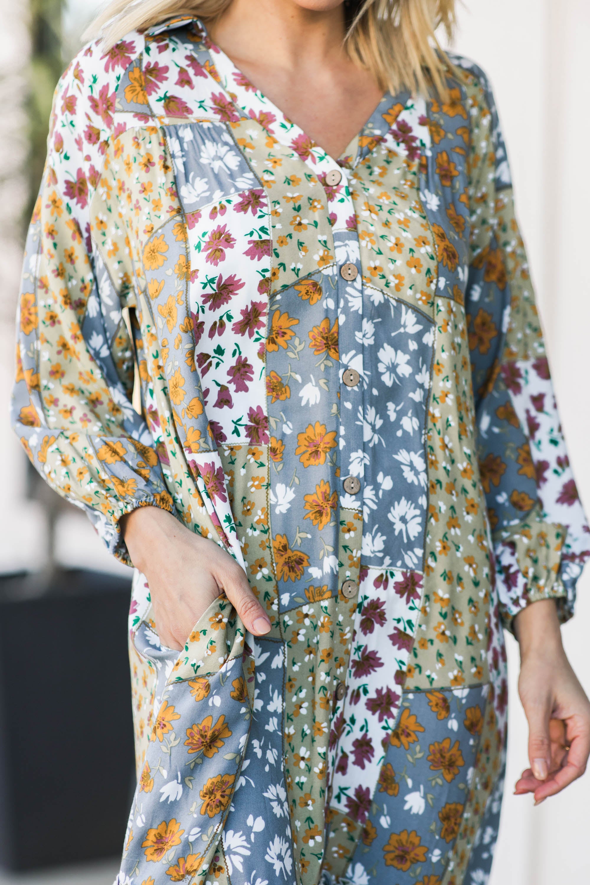 Gorgeous Gray Mixed Floral Midi Dress - The Ultimate Choice