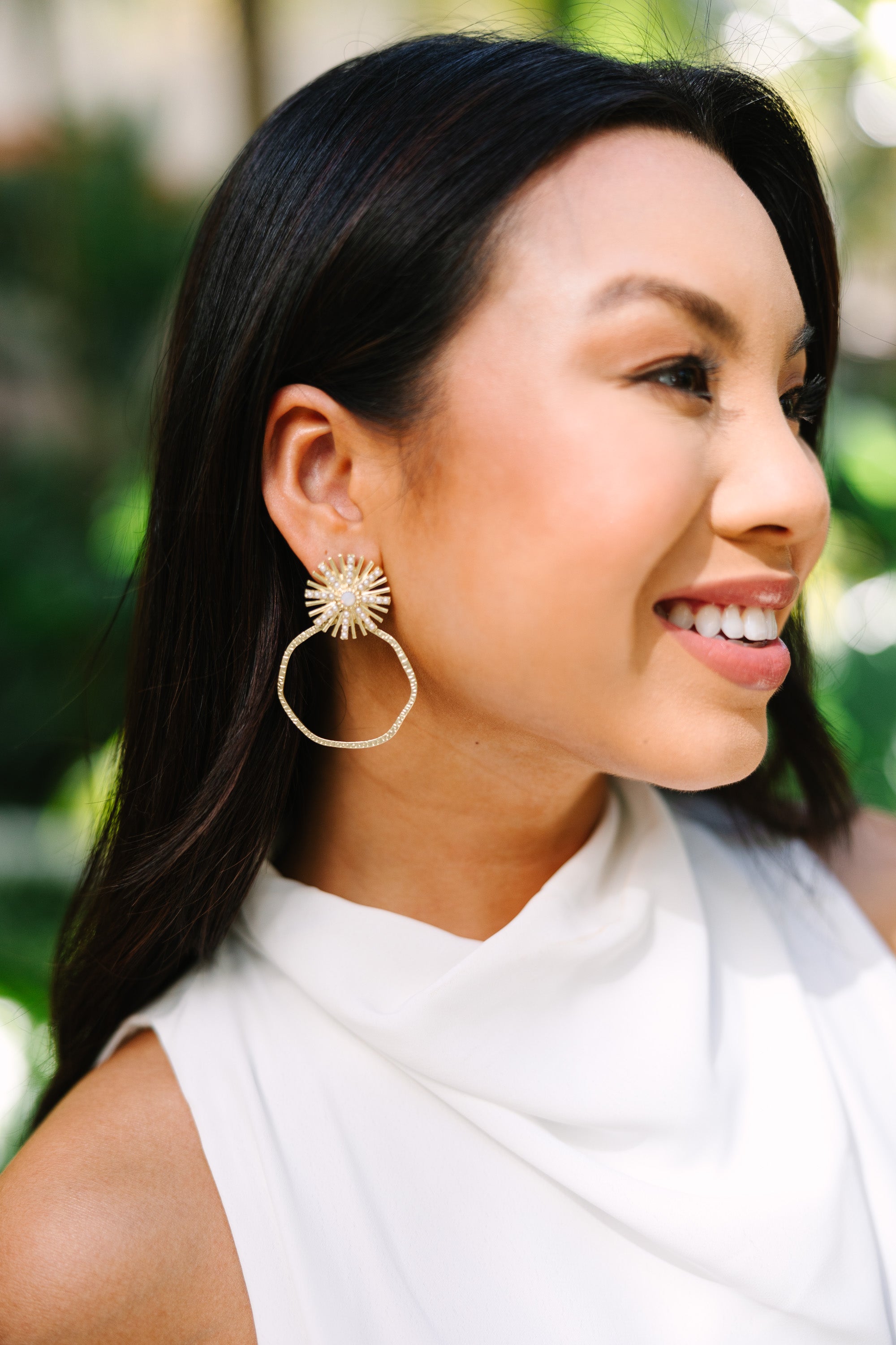 Enchanting Feel Your Love Moonstone Hoop Earrings