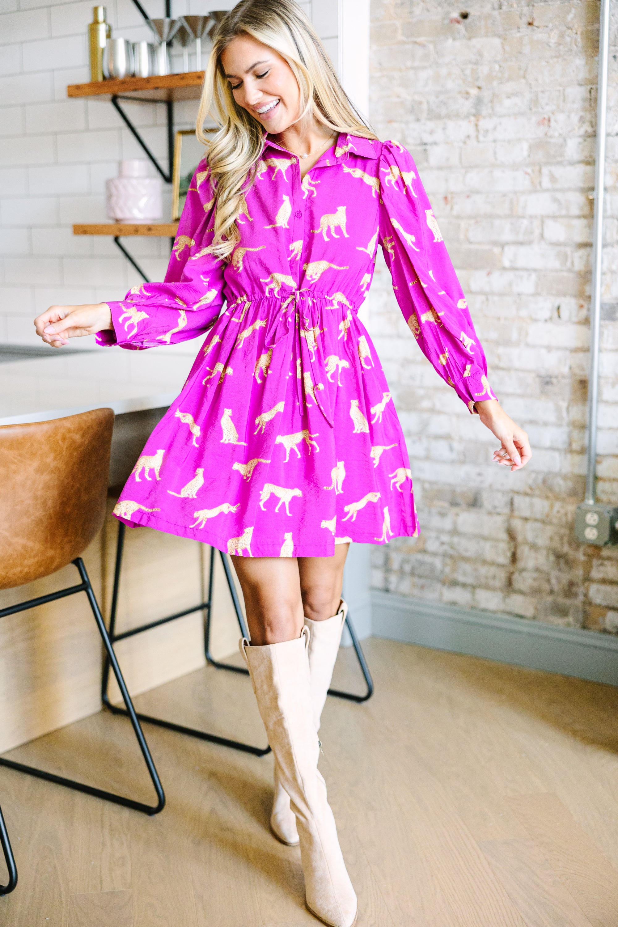 Alluring Magenta Cheetah Print Dress: A Fashion Must-Have
