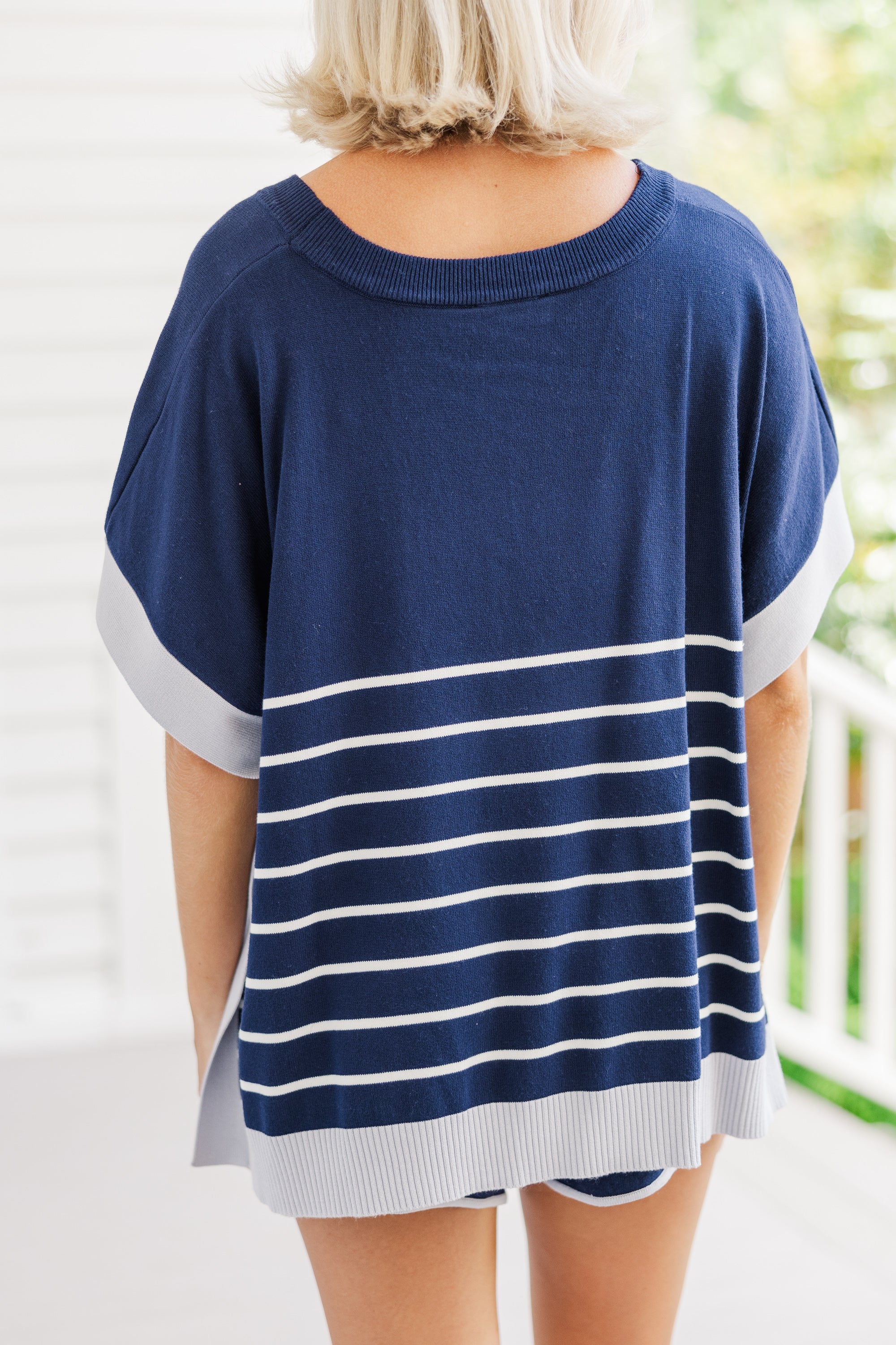 Craft Your Own Happiness with Navy Blue Striped Top