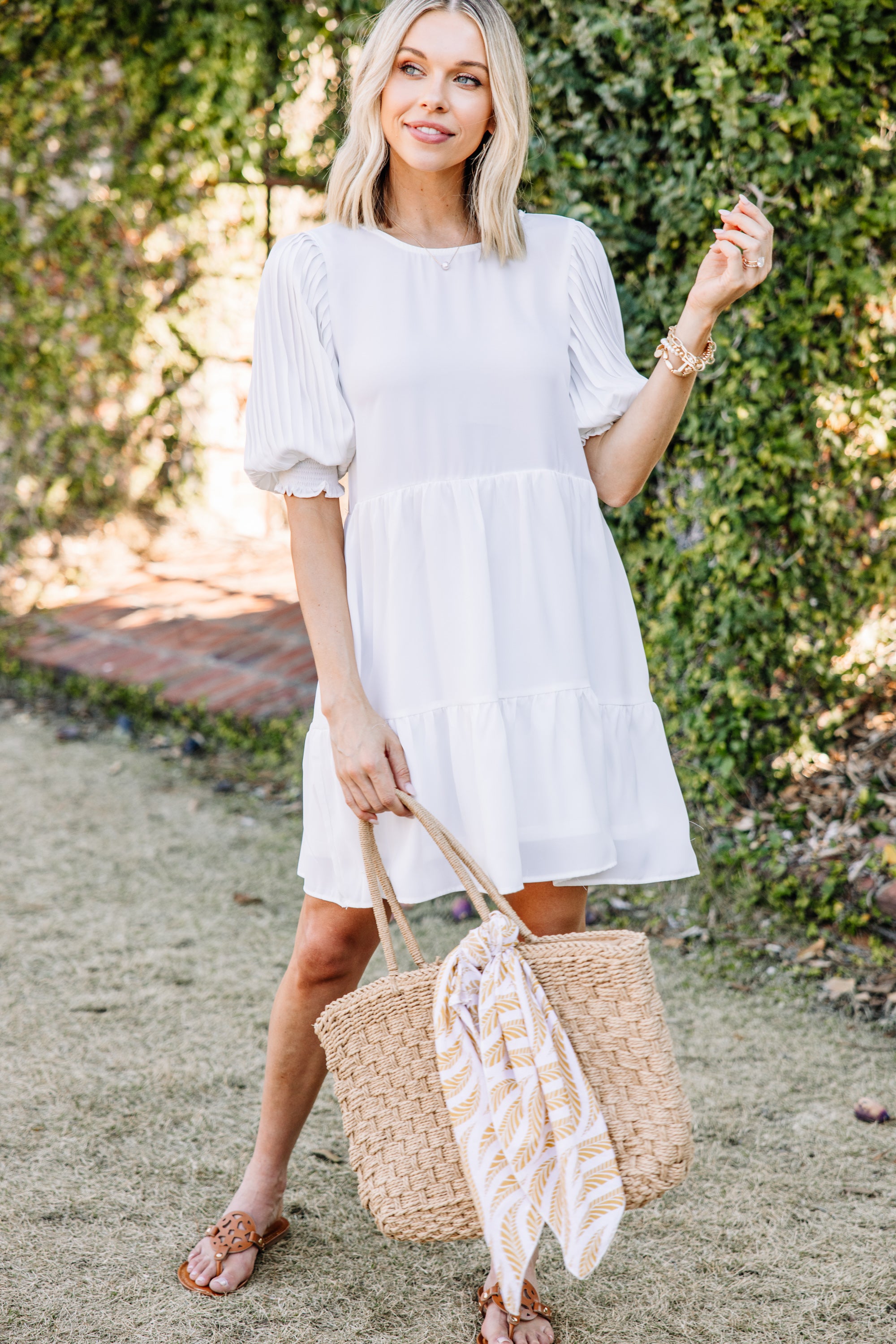 Enchanting All - The - Love - To - Give White Babydoll Dress