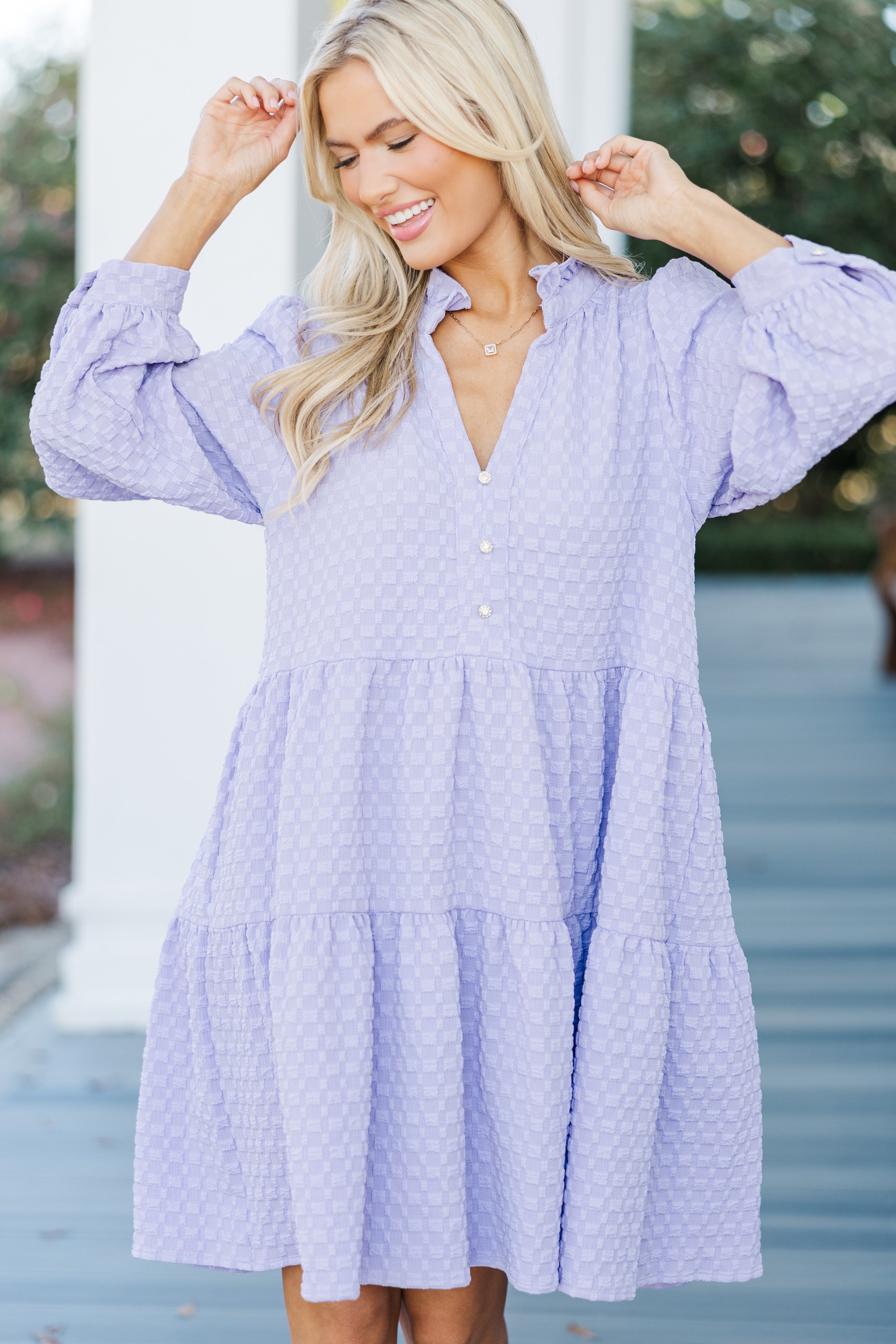 All Up To You: Lavish Lavender Purple Textured Dress