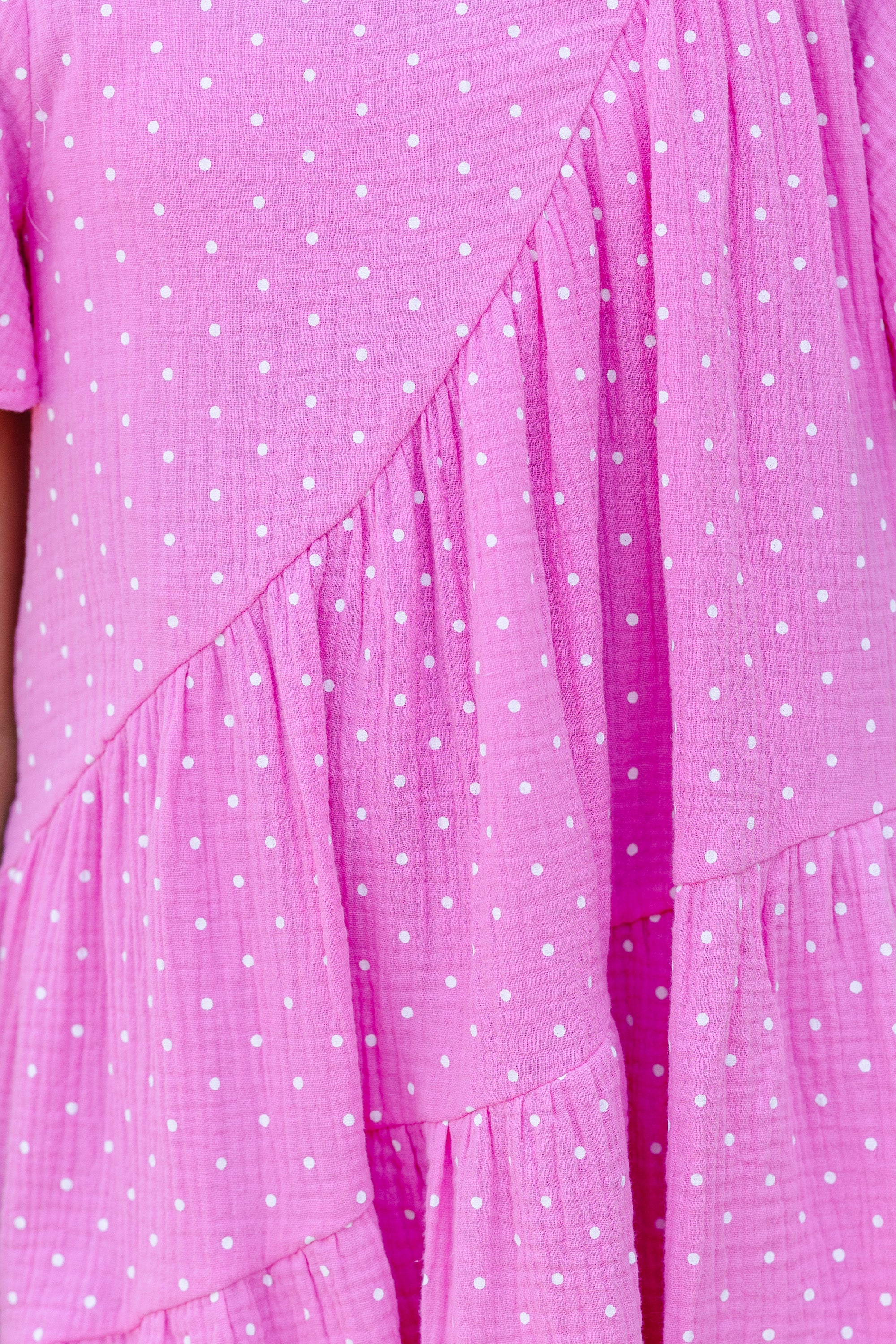 Irresistible Pink Polka Dot Dress for Girls