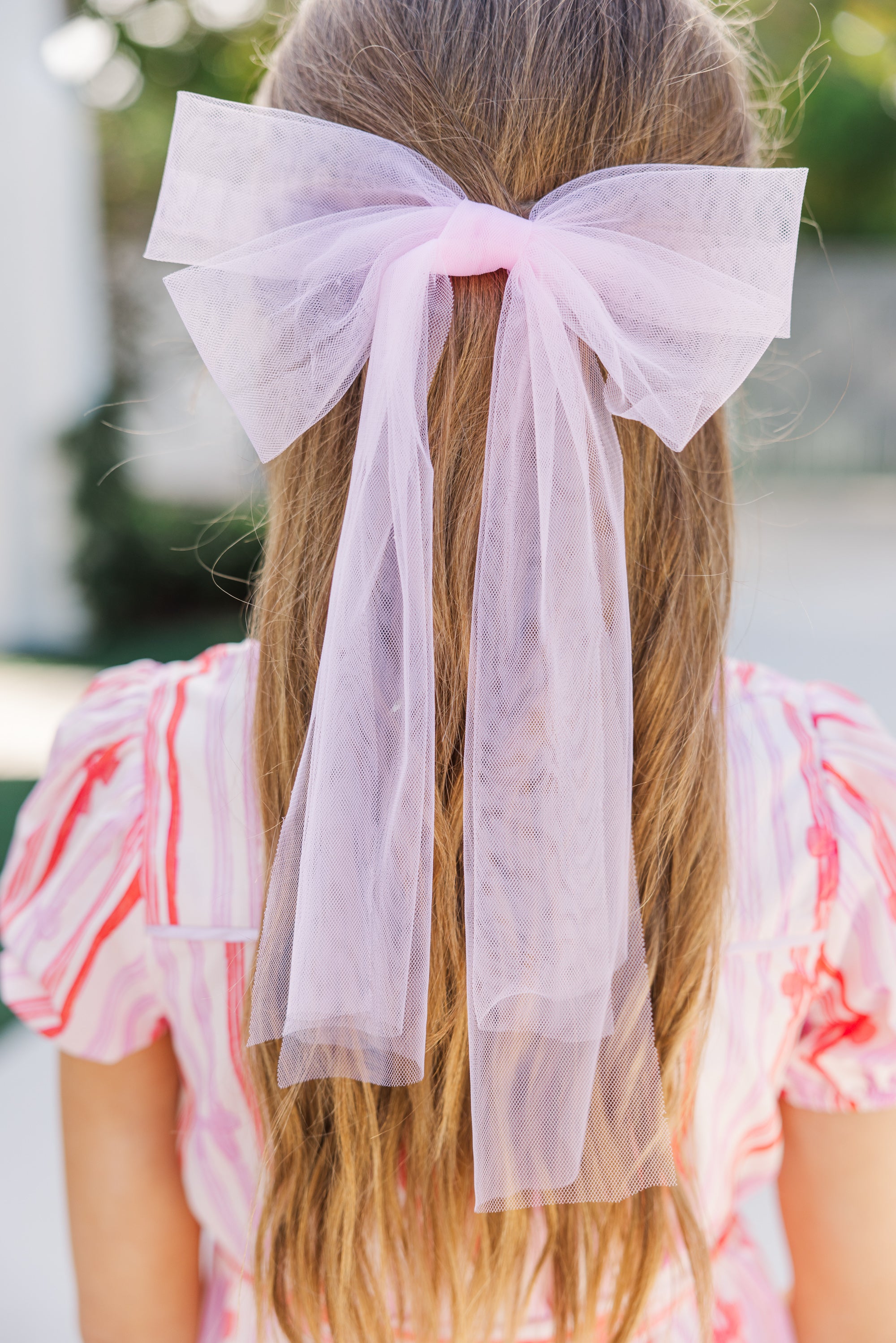 Girls' Hallie Blush Pink Tulle Hair Bow: A Dreamy Fashion Statement