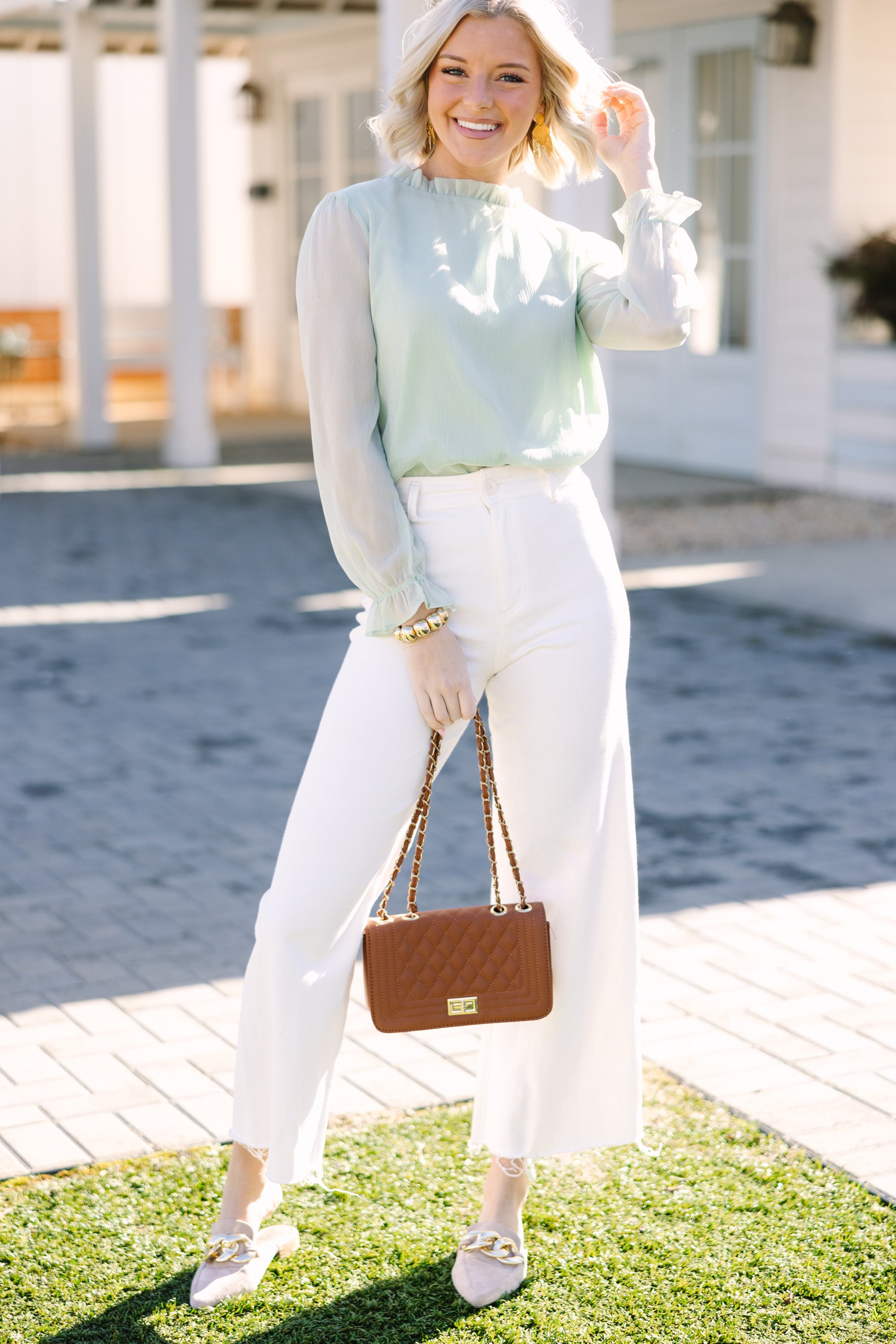 Enchanting Dream Of The Day Green Blouse