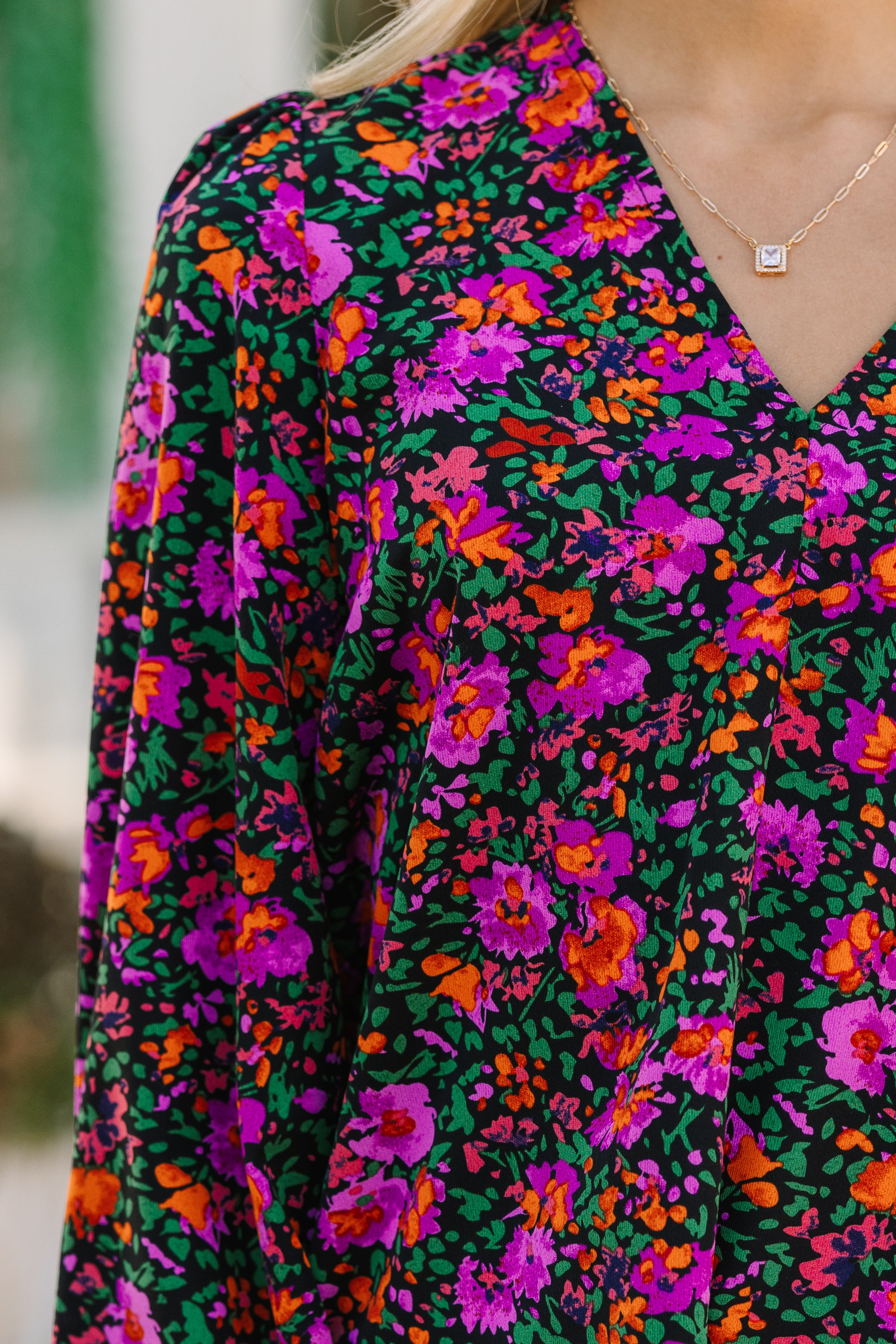 Irresistible Black Floral Babydoll Blouse