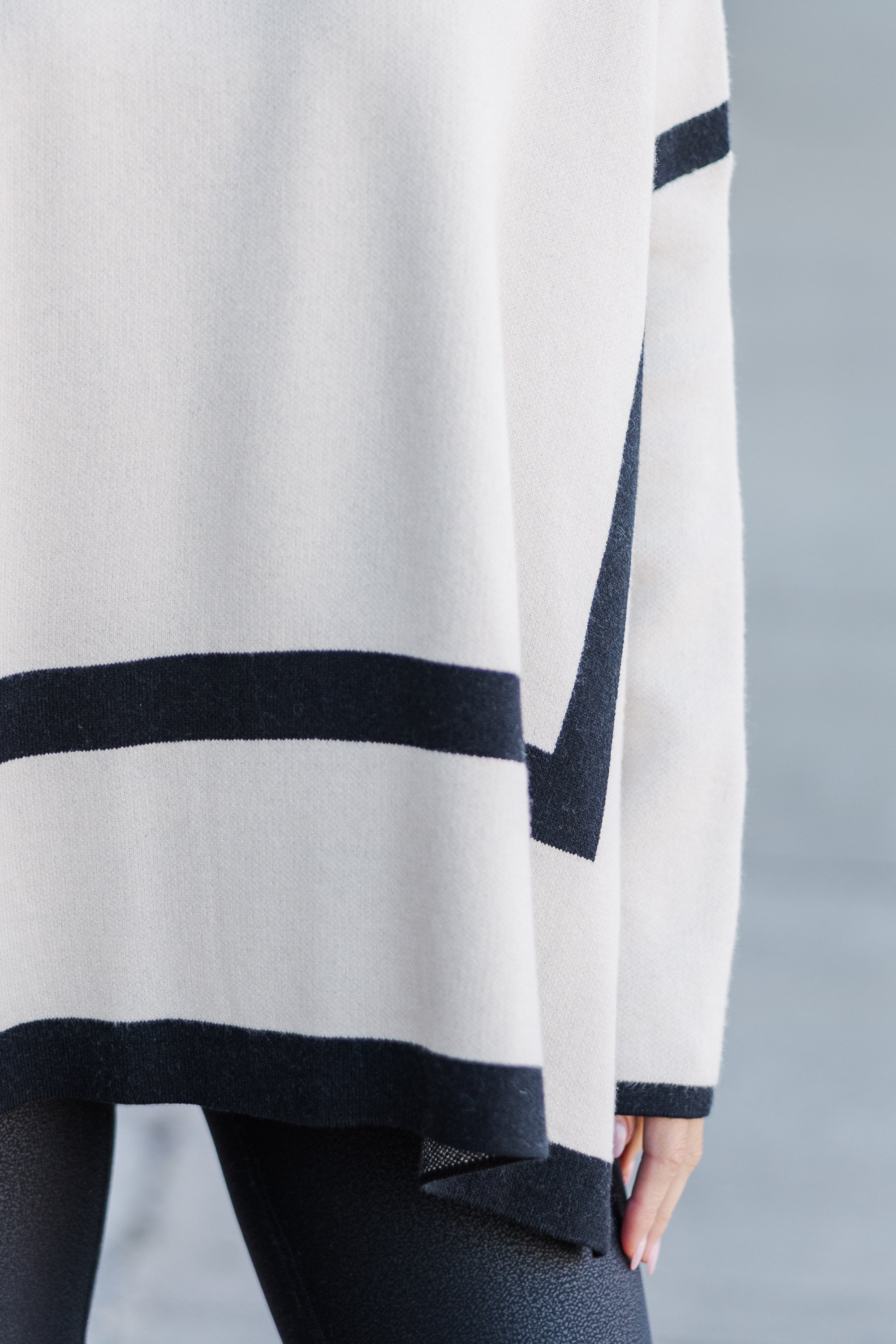 All The Best Ecru Striped Cozy Sweater Tunic