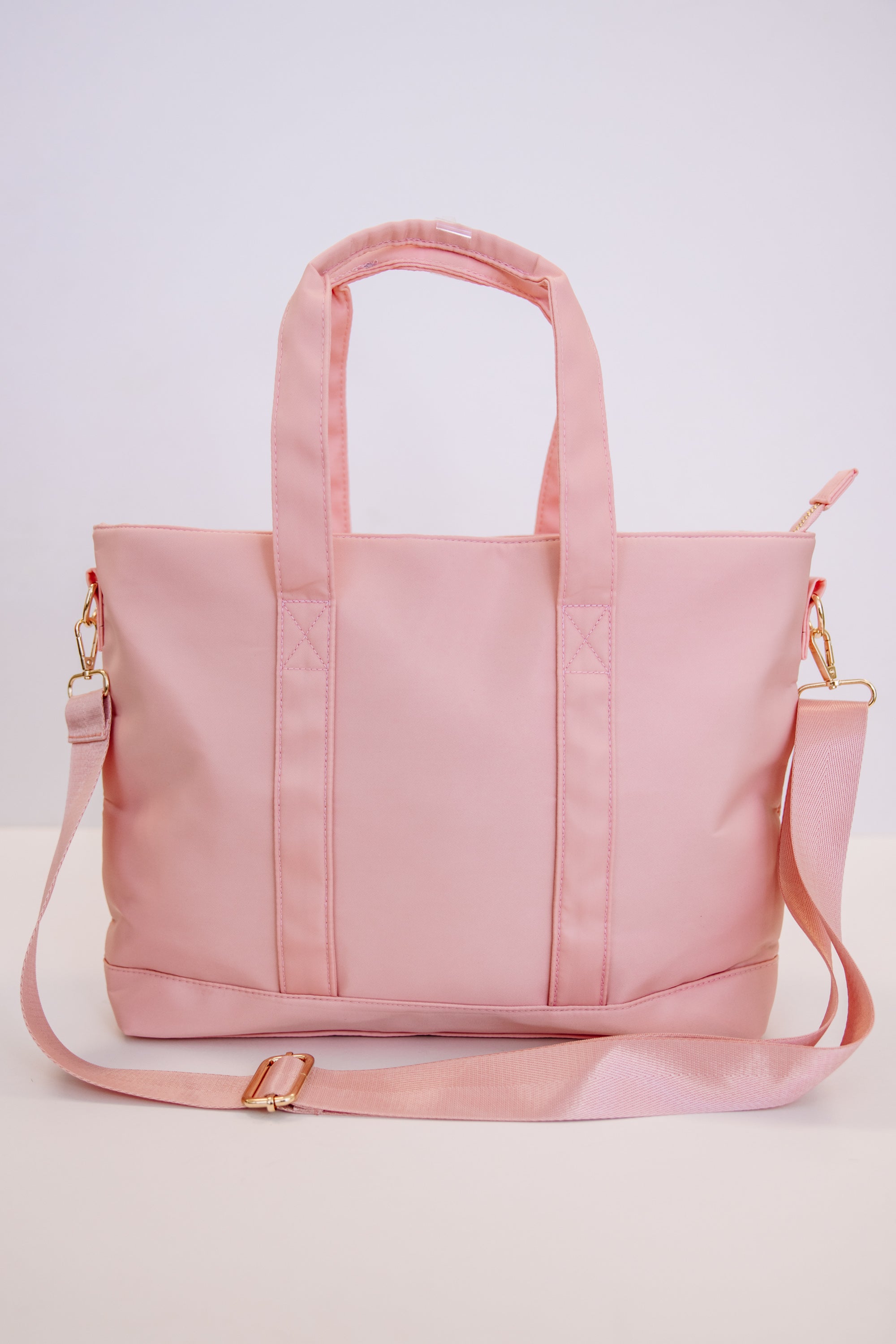 Adorable Baby Pink Varsity Tote - All You Need for Fun!