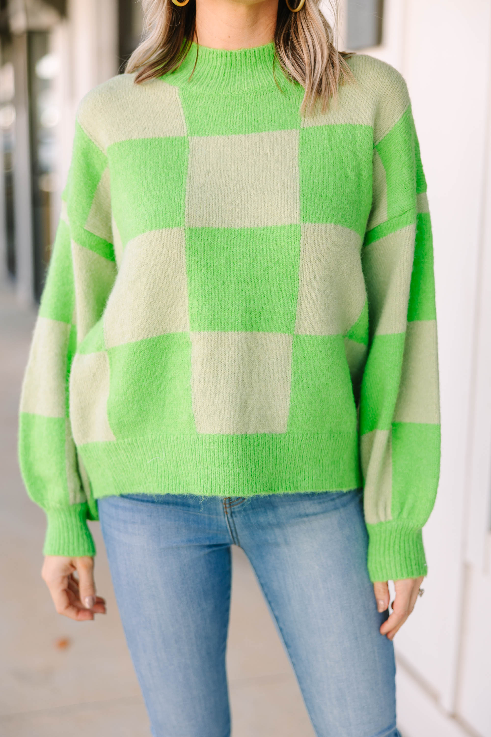 Gorgeous Lime Green Checkered Sweater: A Must-Have Trend