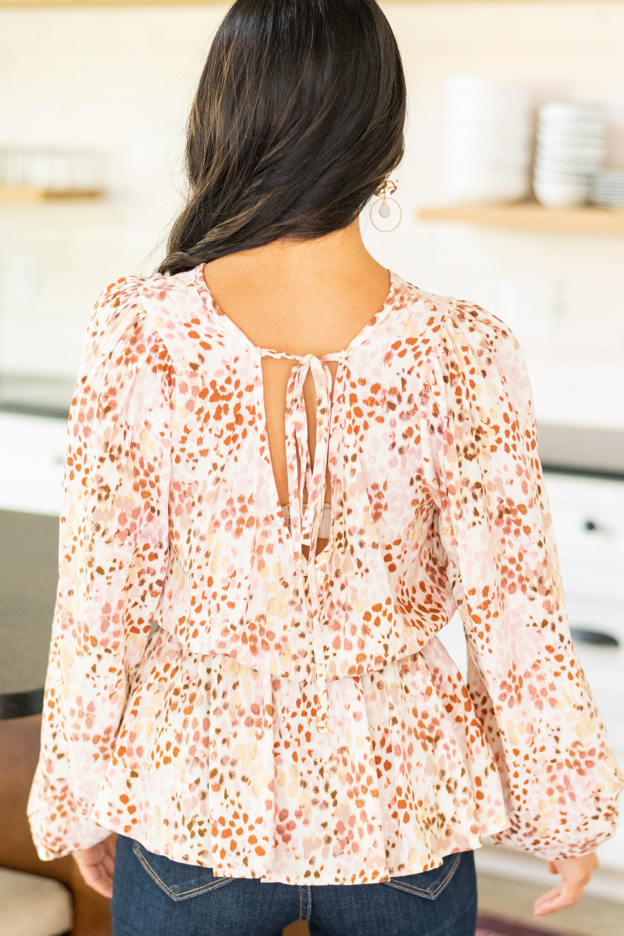 Enchanting Taupe Brown Watercolor Dream Blouse