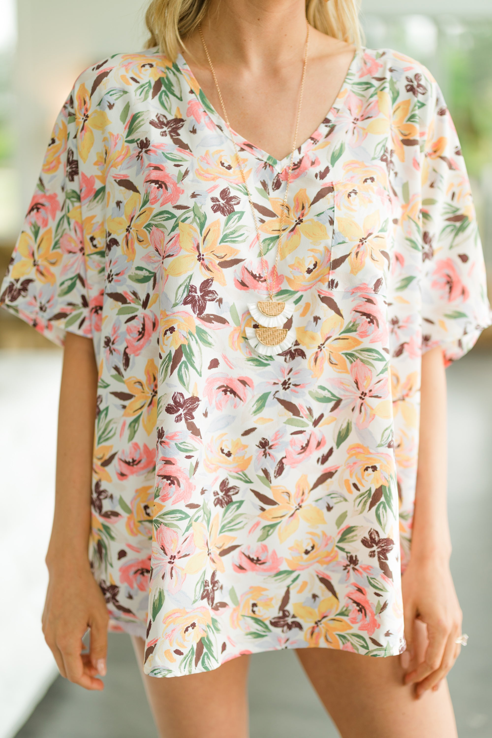 Unbeatable Mango Orange Floral Top