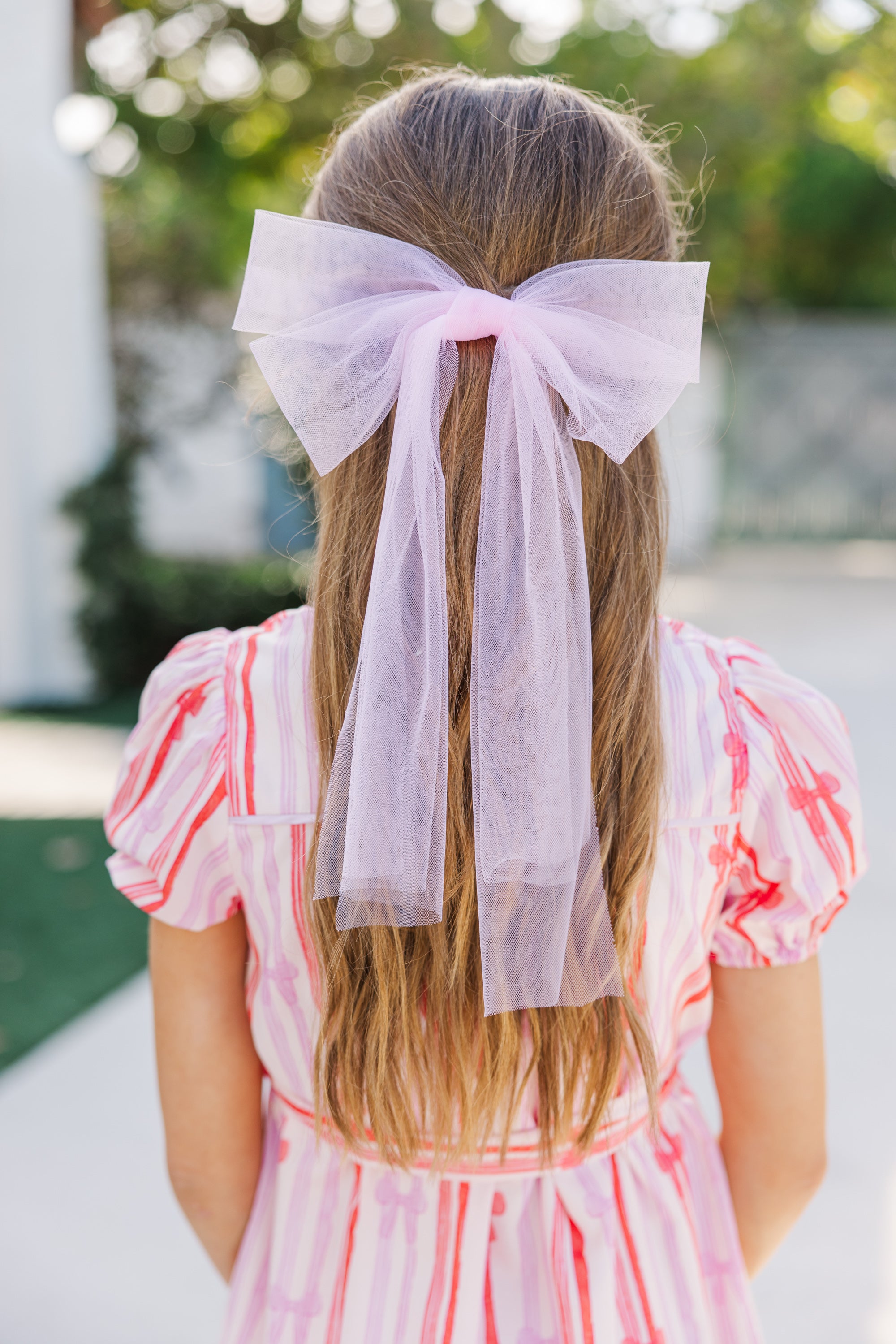 Girls' Hallie Blush Pink Tulle Hair Bow: A Dreamy Fashion Statement