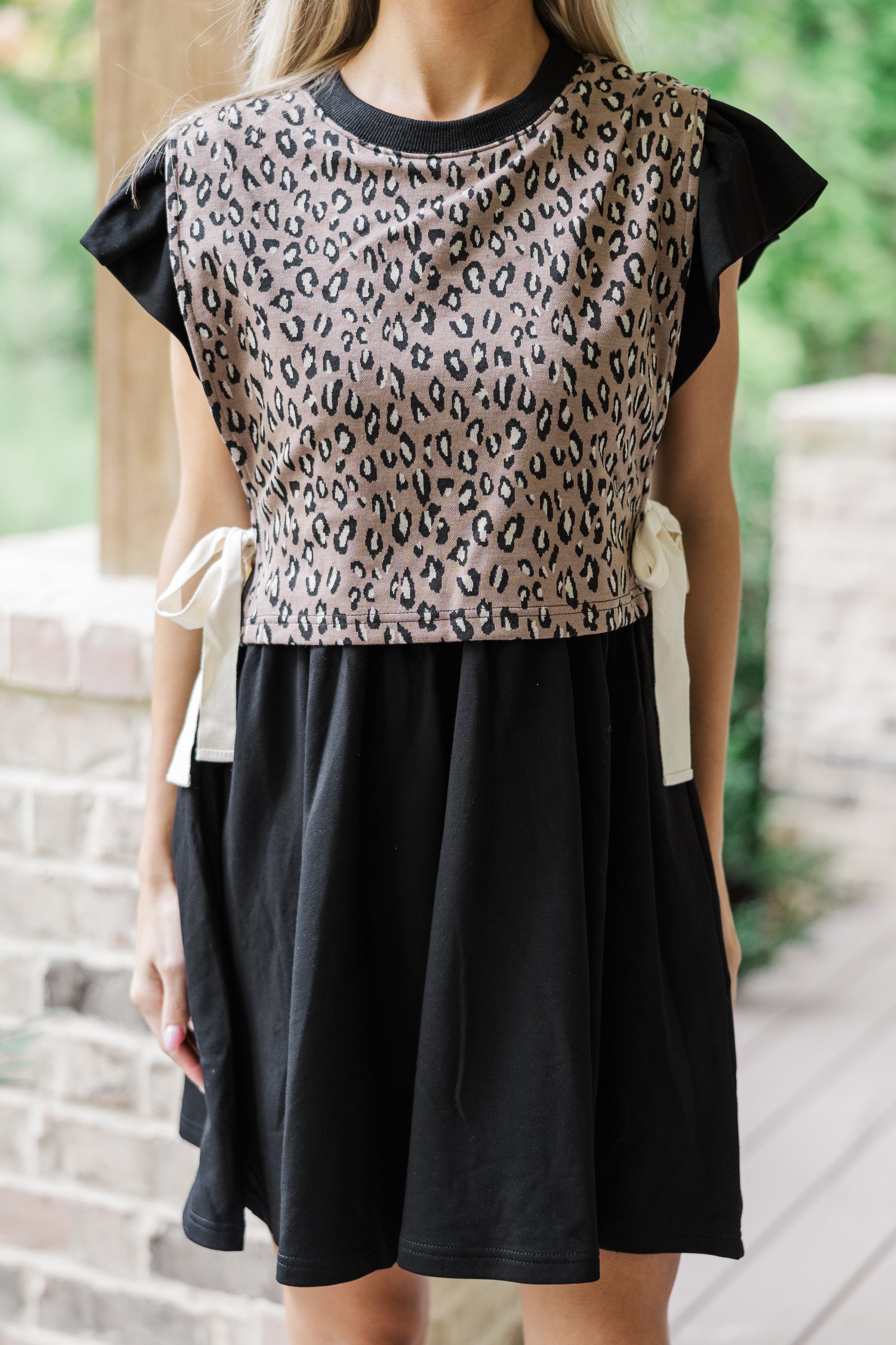 Gorgeous Check On You Black Leopard Print Dress