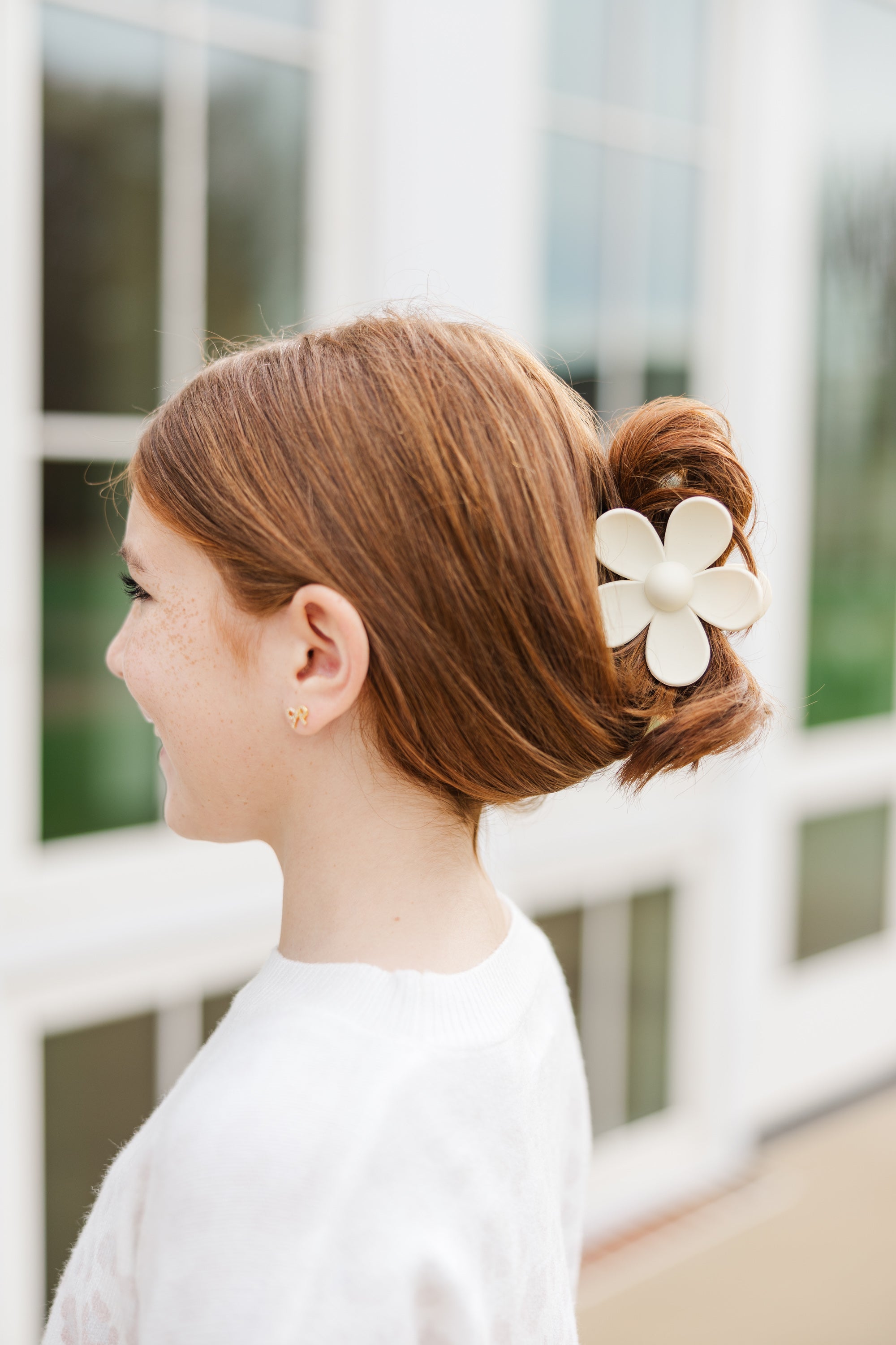 Girls' Bethany Cream Flower Hair Clip - Irresistibly Cute!