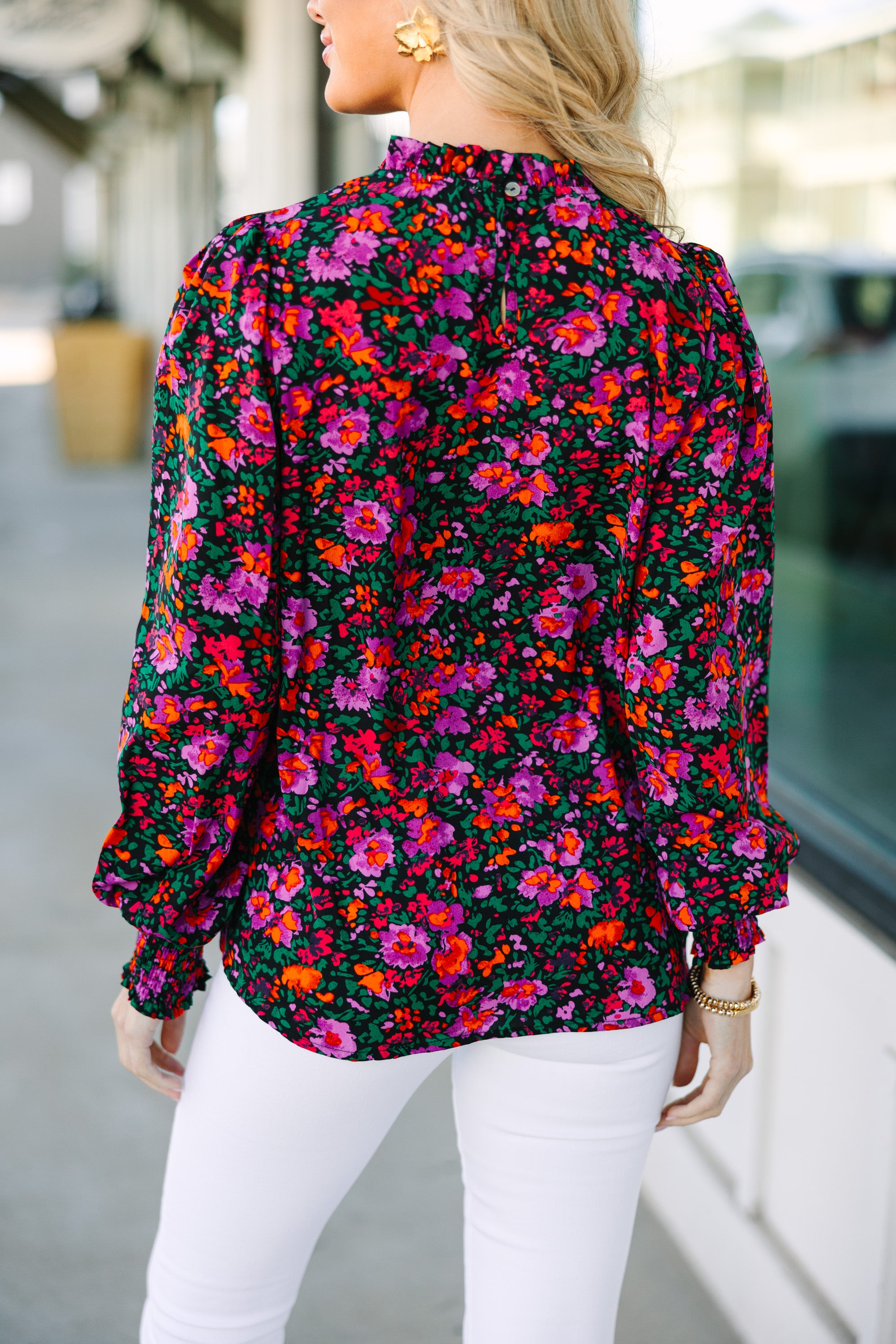 Irresistible Black Floral Blouse