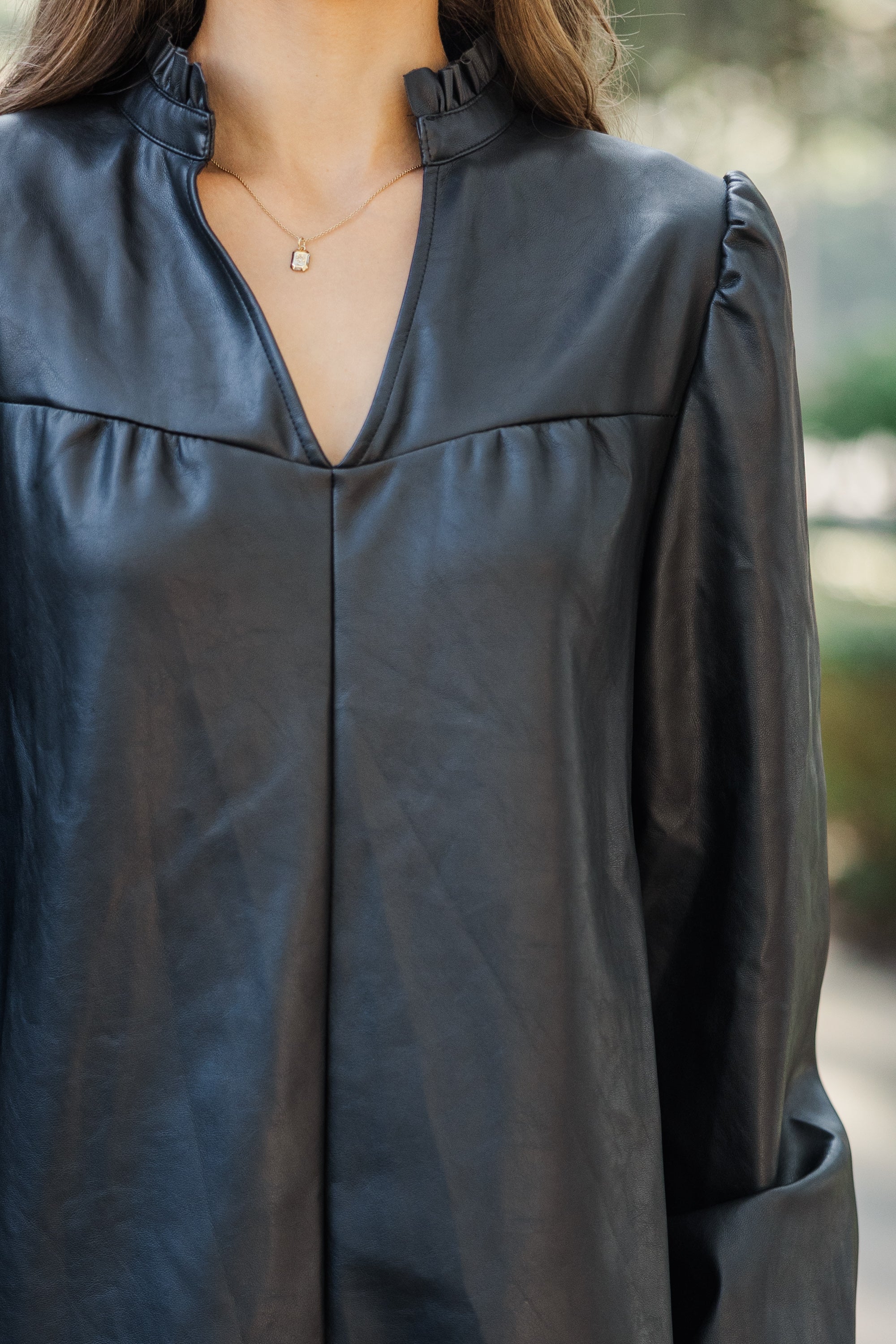 Fate: Alluring Black Faux Leather Dress - Unleash Your Edge