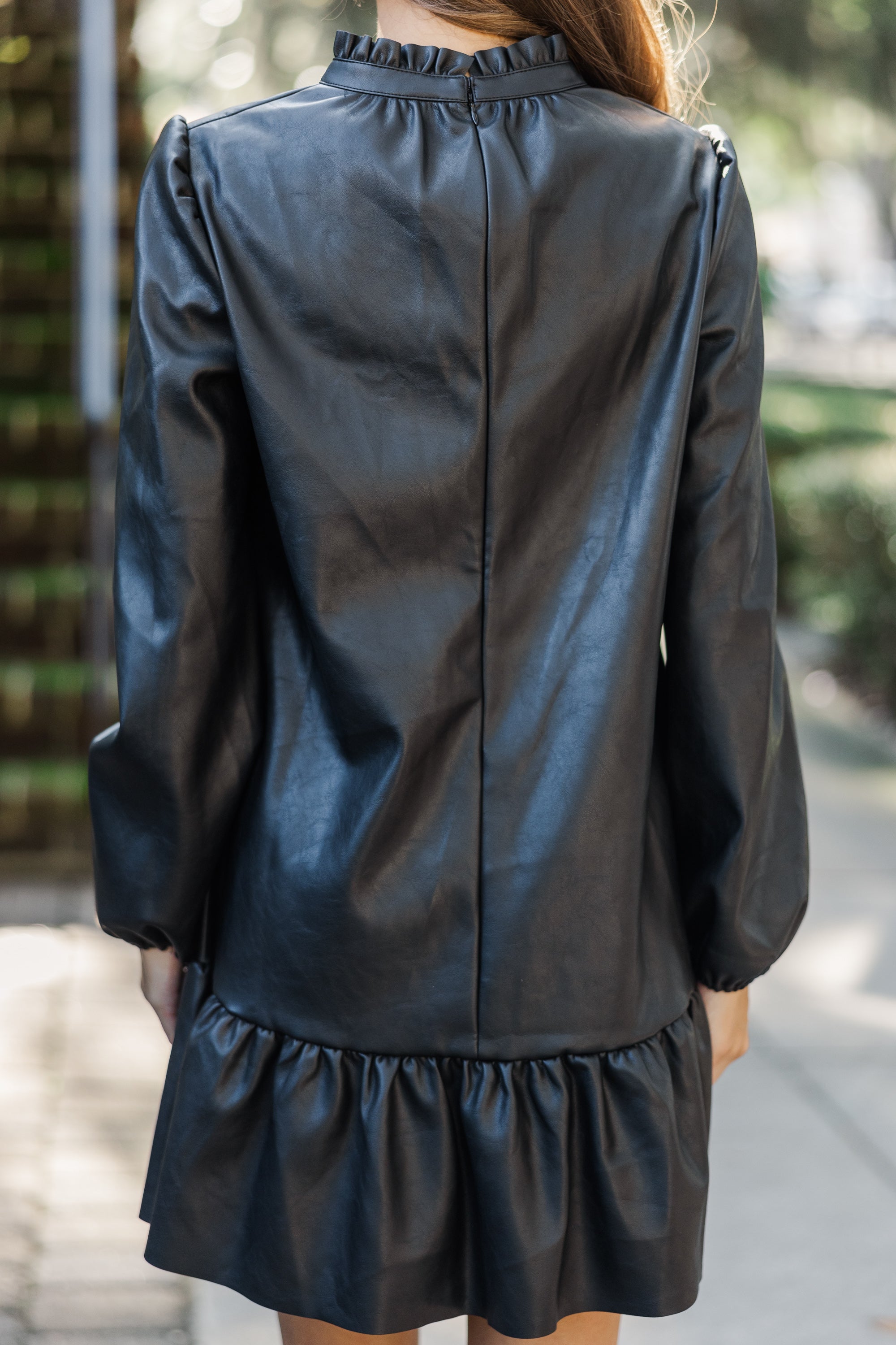 Fate: Alluring Black Faux Leather Dress - Unleash Your Edge