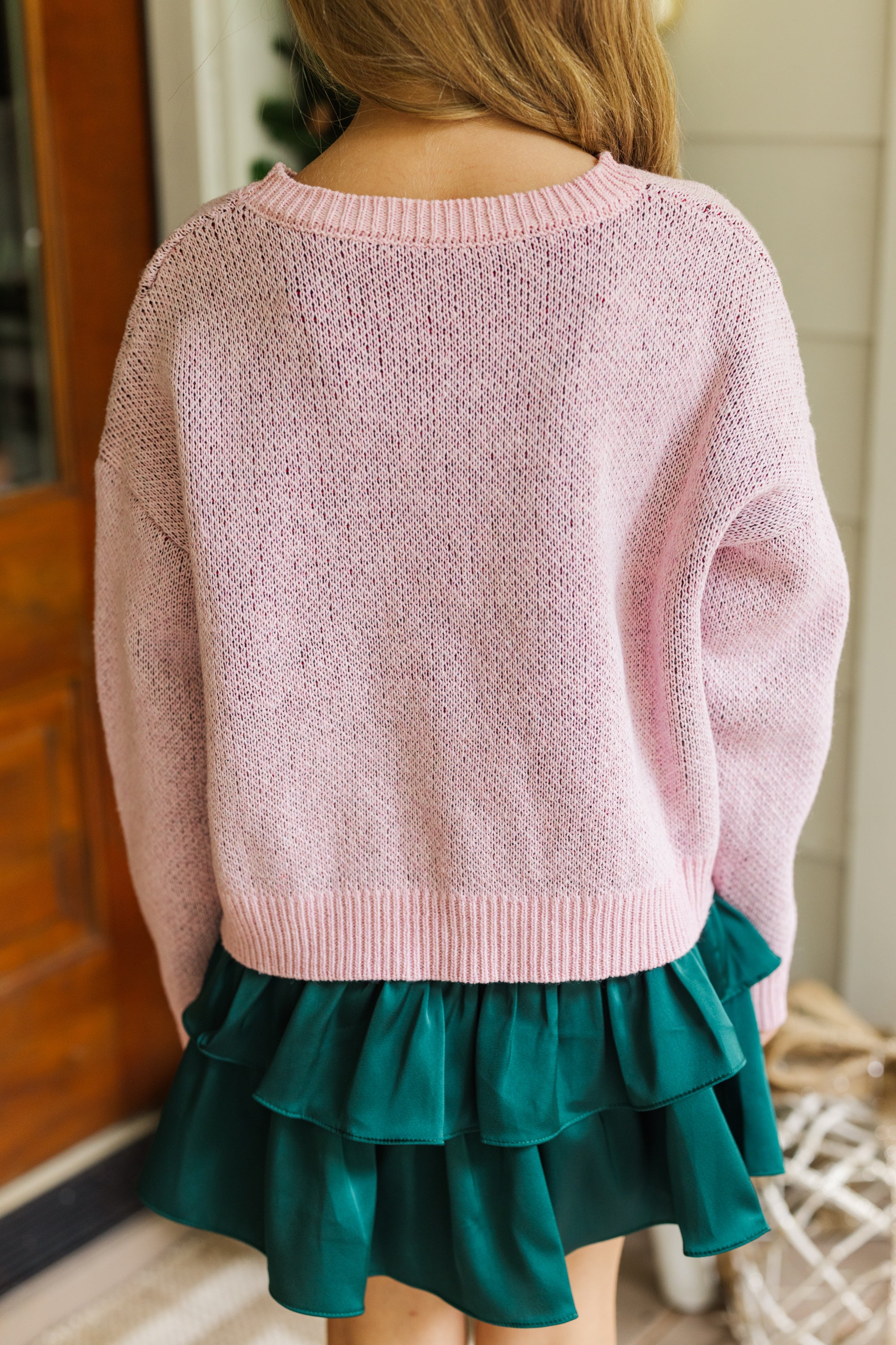 Girls' Audrey Pink Dachshund Sweater - Irresistibly Cute!
